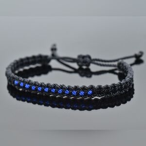 Police Thin blue line bracelet, LEO support, back the blue, officer support